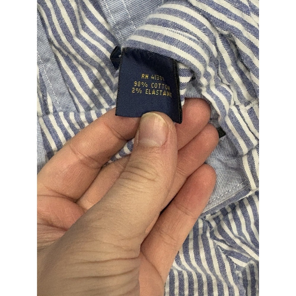 Polo Ralph Lauren Stretch Classic Fit Blue Striped Cotton Size 31 9" Inseam - Picture 4 of 7